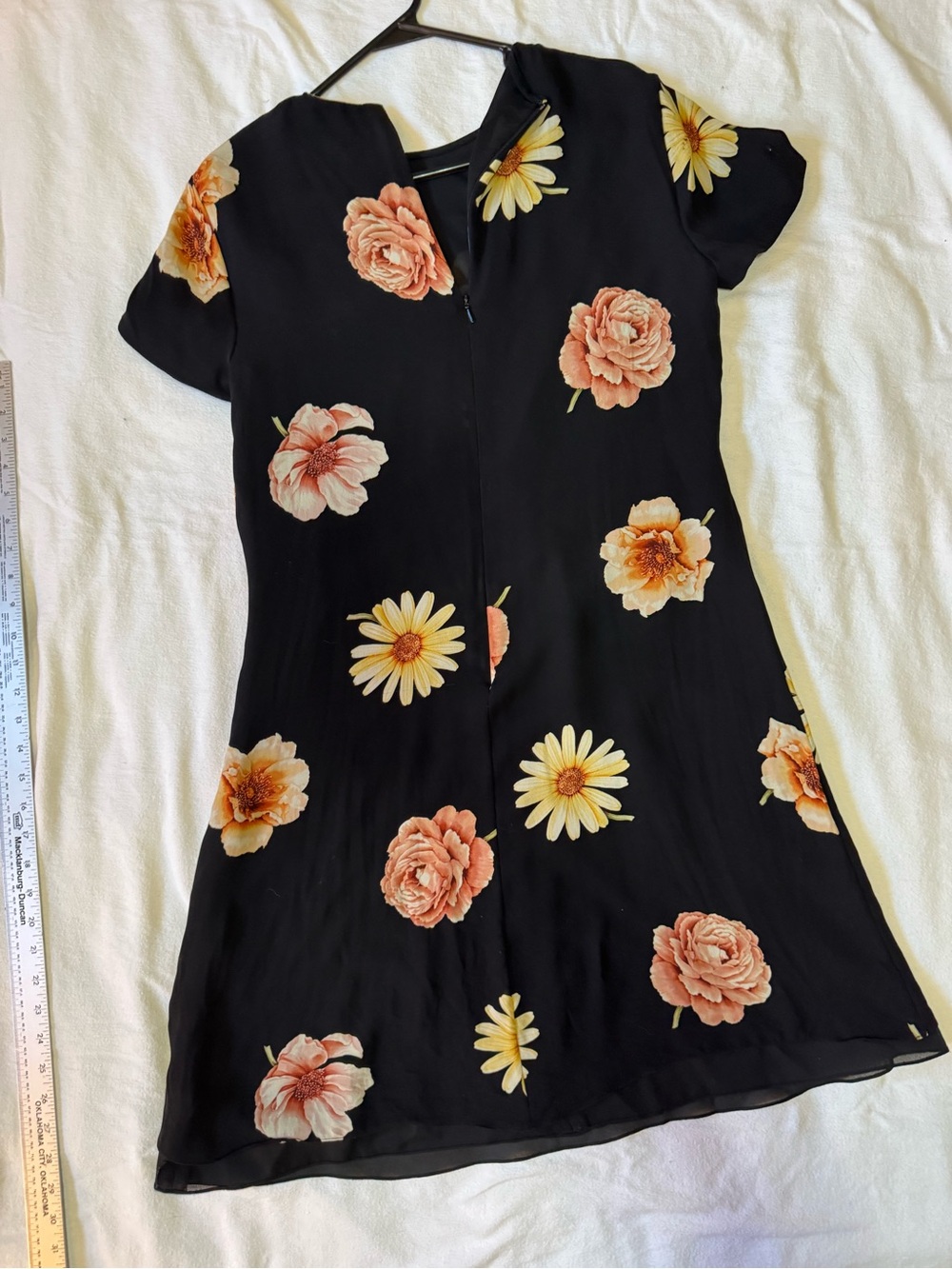 Linda Allard Ellen Tracy 100% Silk Floral Mini Shift Dress Size 4 - Picture 4 of 8